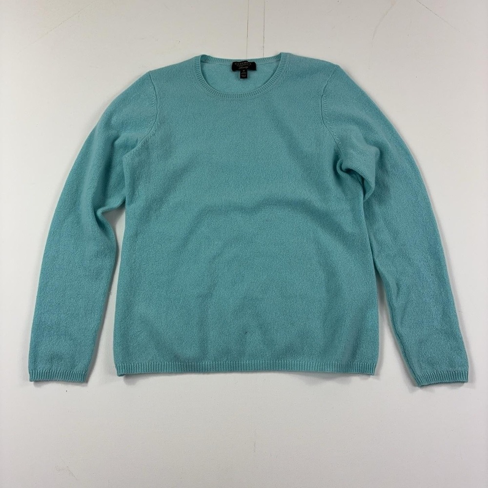 Charter Club Sweater Womens M Blue 100% Cashmere Crew Neck Lightweight Pullover